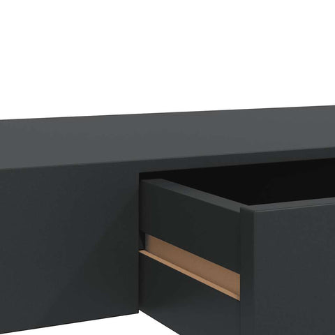 vidaXL Floating Wall Shelf with Drawer Black 80x25x8 cm