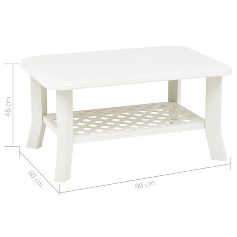 vidaXL Coffee Table White 90x60x46 cm Plastic
