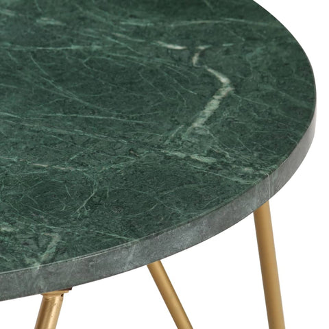 vidaXL Coffee Table Green 65x65x42 cm Real Stone with Marble Texture