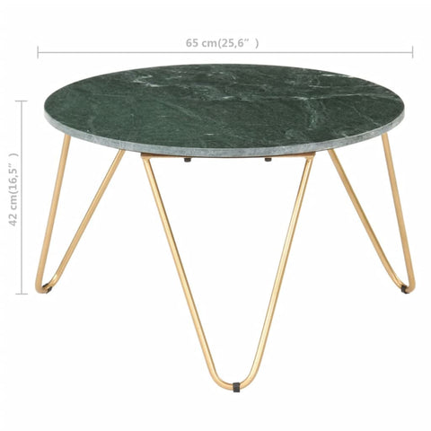 vidaXL Coffee Table Green 65x65x42 cm Real Stone with Marble Texture