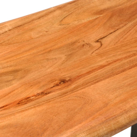 vidaXL Live Edge Bench 110 cm Solid Acacia Wood and Steel