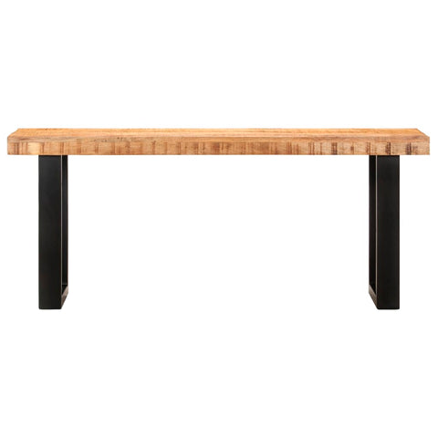vidaXL Bench 110 cm Solid Rough Mango Wood and Steel