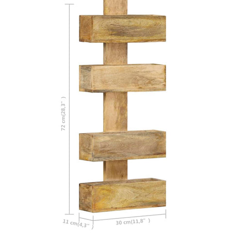 vidaXL Magazine Wall Rack 30x11x72 cm Solid Mango Wood