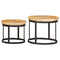 vidaXL Round Side Tables 2 pcs Solid Mango Wood and Steel