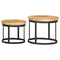 vidaXL Round Side Tables 2 pcs Solid Mango Wood and Steel
