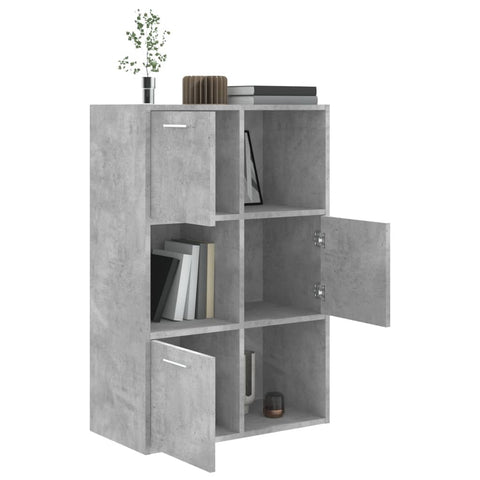 vidaXL Storage Cabinet Concrete Grey 60x29.5x90 cm Engineered Wood