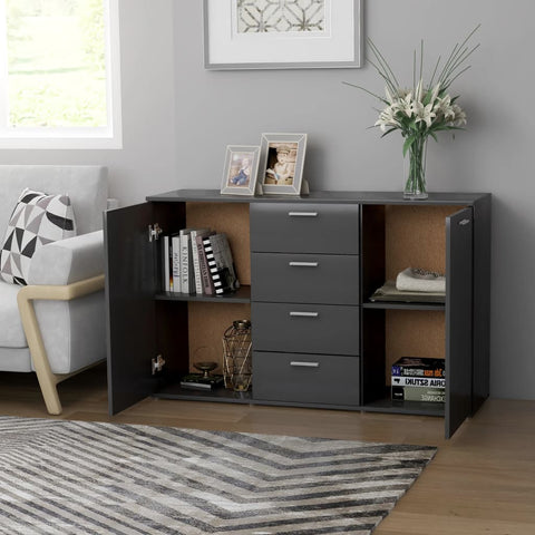 vidaXL Sideboard Grey 120x35.5x75 cm Engineered Wood