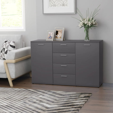 vidaXL Sideboard Grey 120x35.5x75 cm Engineered Wood