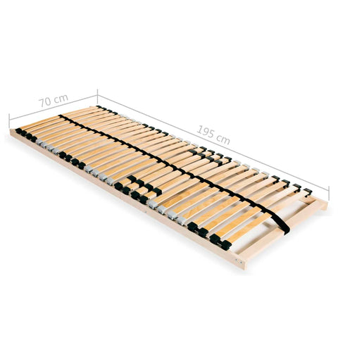 vidaXL Slatted Bed Bases without Mattress 2 pcs with 28 Slats 70x200 cm