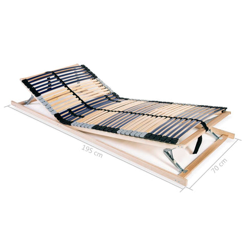 vidaXL Slatted Bed Bases without Mattress 2 pcs with 42 Slats 70x200 cm