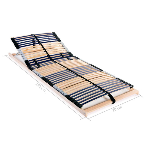 vidaXL Slatted Bed Bases without Mattress 2 pcs with 42 Slats 70x200 cm