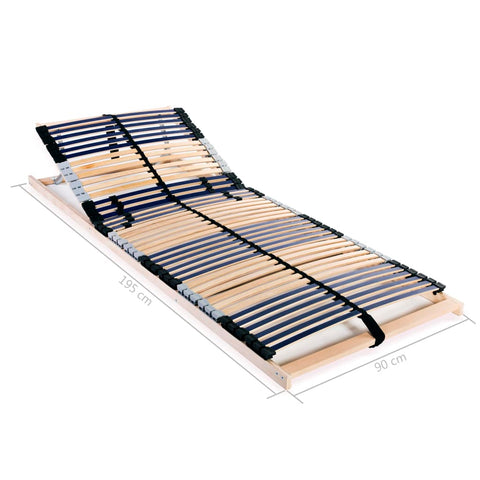 vidaXL Slatted Bed Bases without Mattress 2 pcs with 42 Slats 90x200 cm