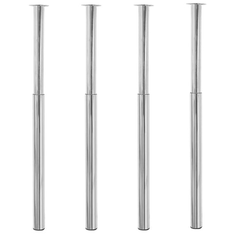 vidaXL Telescopic Table Legs 4 pcs Chrome 710 mm-1100 mm