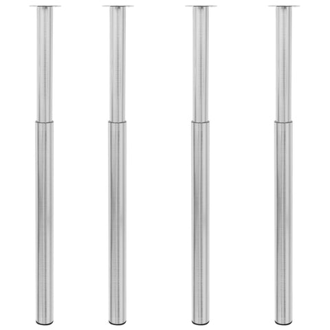 vidaXL Telescopic Table Legs 4 pcs Brushed Nickel 710 mm-1100 mm