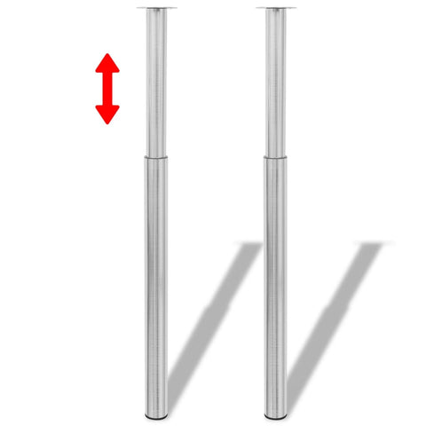 vidaXL Telescopic Table Legs 4 pcs Brushed Nickel 710 mm-1100 mm