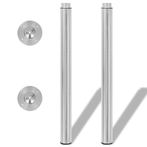 vidaXL Telescopic Table Legs 4 pcs Brushed Nickel 710 mm-1100 mm
