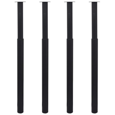 vidaXL Telescopic Table Legs 4 pcs Black 710 mm-1100 mm
