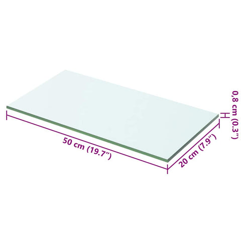 vidaXL Shelves 2 pcs Panel Glass Clear 50x20 cm