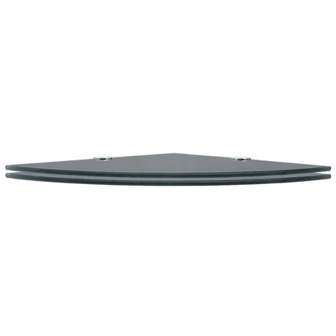 vidaXL Corner Shelves 2 pcs with Chrome Supports Glass Black 35x35 cm