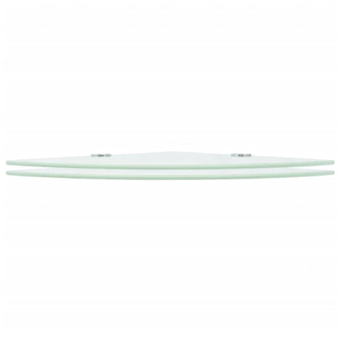 vidaXL Corner Shelves 2 pcs with Chrome Supports Glass White 35x35 cm