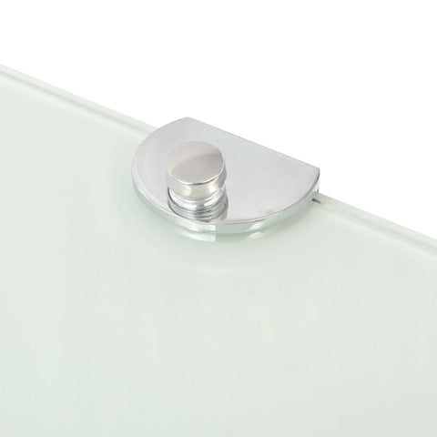 vidaXL Corner Shelves 2 pcs with Chrome Supports Glass White 35x35 cm