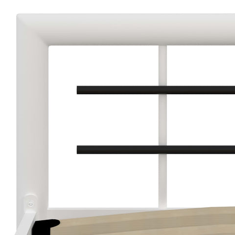 vidaXL Bed Frame without Mattress White and Black Metal 160x200 cm