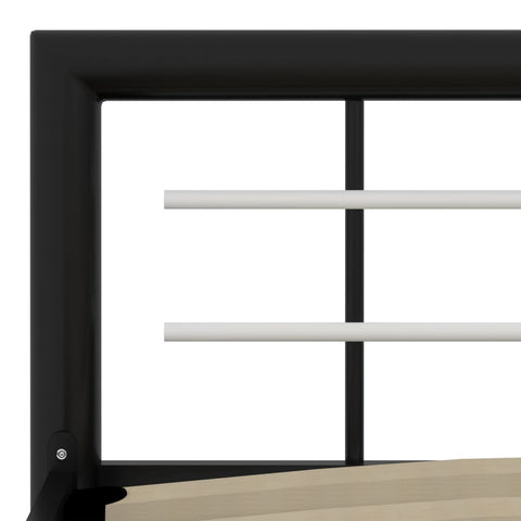 vidaXL Bed Frame without Mattress Black and White Metal 90x200 cm