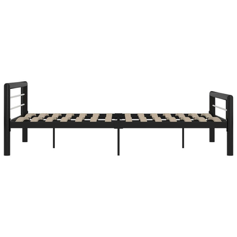 vidaXL Bed Frame without Mattress Black and White Metal 140x200 cm