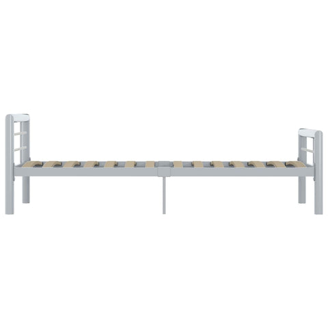 vidaXL Bed Frame without Mattress Grey and White Metal 100x200 cm