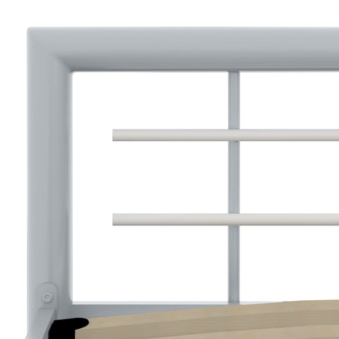 vidaXL Bed Frame without Mattress Grey and White Metal 100x200 cm