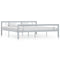 vidaXL Bed Frame without Mattress Grey and White Metal 180x200 cm Super King
