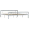 vidaXL Bed Frame without Mattress Grey and White Metal 180x200 cm Super King