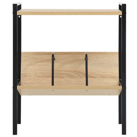 vidaXL 2-Layer Book Shelf Black and Oak 52x28x59 cm Engineered Wood