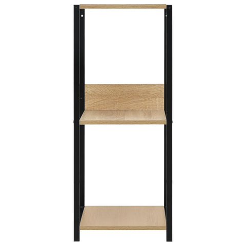 vidaXL Small Straight Book Shelf Black and Oak 33.5x39.6x79.7 cm Engineered Wood