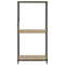 vidaXL Small Straight Book Shelf Black and Oak 33.5x39.6x79.7 cm Engineered Wood