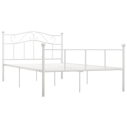 vidaXL Bed Frame without Mattress with Headboard White 160x200 cm Metal