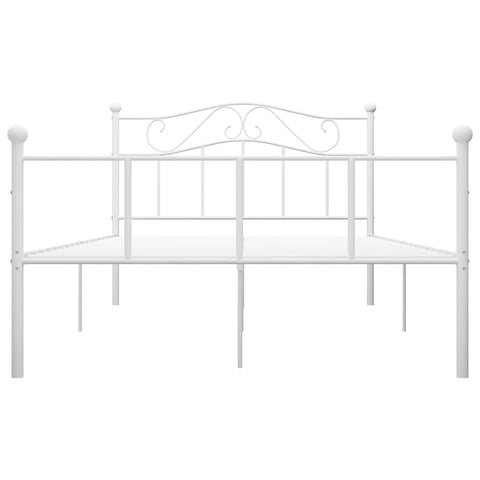 vidaXL Bed Frame without Mattress with Headboard White 160x200 cm Metal