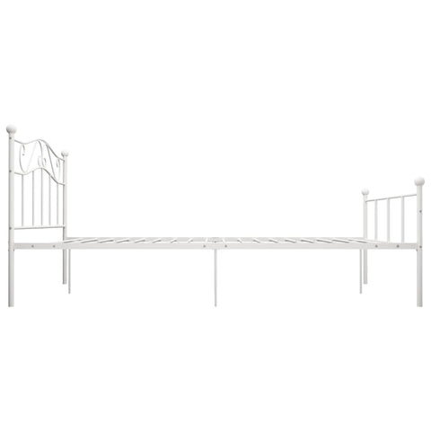 vidaXL Bed Frame without Mattress with Headboard White 160x200 cm Metal