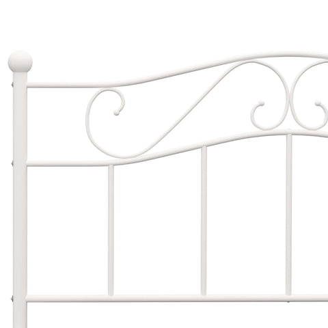 vidaXL Bed Frame without Mattress with Headboard White 160x200 cm Metal