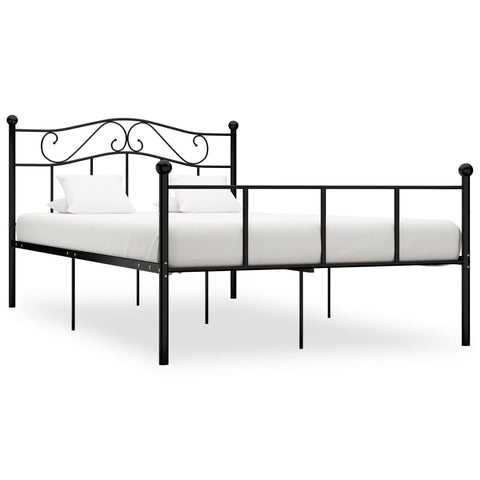 284527 vidaXL Bed Frame without Mattress Black Metal 160x200 cm