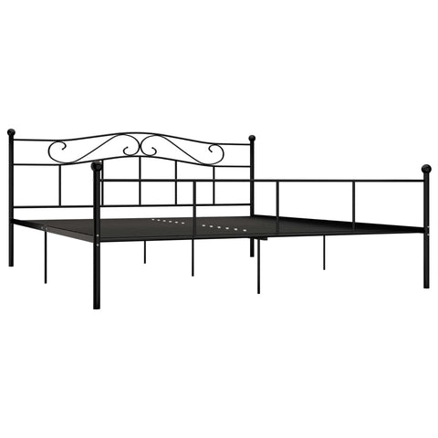 284528 vidaXL Bed Frame without Mattress Black Metal 180x200 cm Super King
