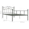 284531 vidaXL Bed Frame without Mattress Grey Metal 100x200 cm