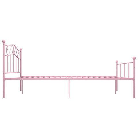 284540 vidaXL Bed Frame without Mattress Pink Metal 140x200 cm