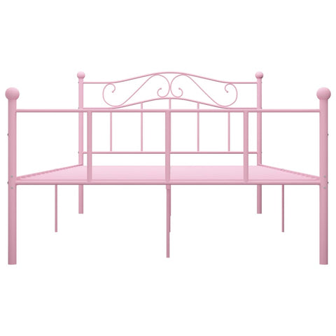 284541 vidaXL Bed Frame without Mattress Pink Metal 160x200 cm