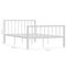 284564 vidaXL Bed Frame without Mattress White Metal 120x200 cm