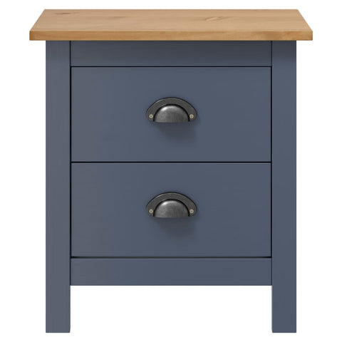 vidaXL Bedside Cabinet Hill Grey 46x35x49.5 cm Solid Pine Wood