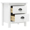 vidaXL Bedside Cabinet Hill 2 pcs White 46x35x49.5 cm Solid Pine Wood