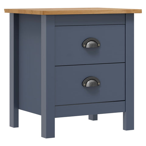 vidaXL Bedside Cabinets Hill 2pcs Grey 46x35x49.5 cm Pine Wood
