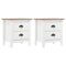 vidaXL Bedside Cabinet Hill 2 pcs White 46x35x49.5 cm Solid Pine Wood