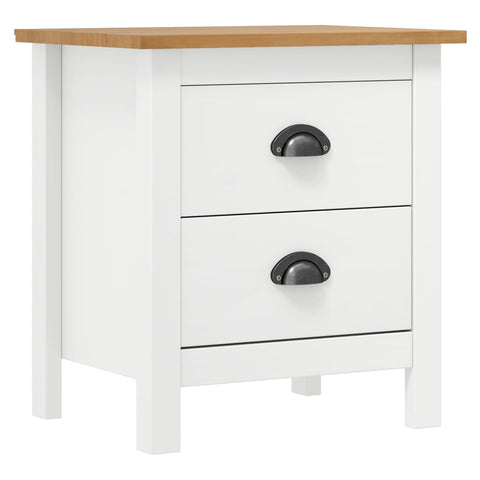 vidaXL Bedside Cabinet Hill 2 pcs White 46x35x49.5 cm Solid Pine Wood